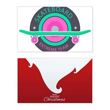 Imagem de Skate esportivo de inverno e festa de time extremo, férias, cartão de felicitações, mensagem de Natal
