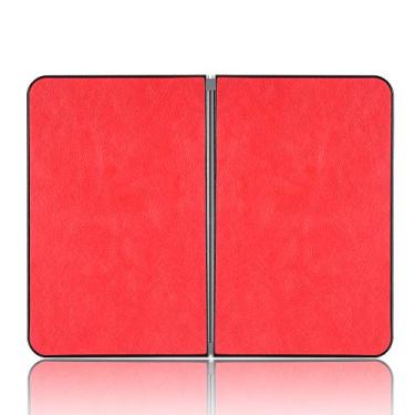 Imagem de GOGODOG Compatível com Microsoft Surface Duo capa Cases Cover cobertura total ultra fina anti-deslizamento riscos resistente concha rígida de couro (vermelho)