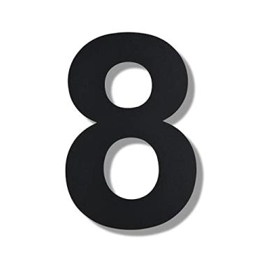 Imagem de Números de casa atualizados para exterior-premium moderno 8 polegadas de altura número de endereço residencial flutuante/à prova de ferrugem/preto/número 8