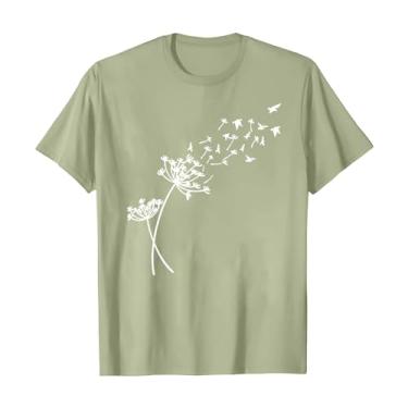 Imagem de Camiseta feminina com gola redonda e girassol, flores silvestres, estampada, casual, estampada, caimento solto, gola redonda, Verde menta, G