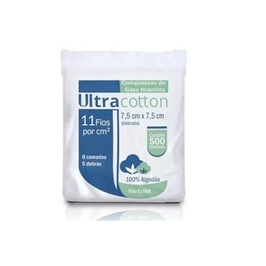 Imagem de Compressa De Gaze Não Estéril 11 Fios 7,5 x 7,5 cm ULTRACOTTON (Pacote C/ 500)