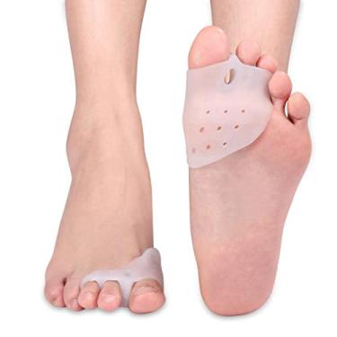 Imagem de Protetor de almofada de joanete Sunicon, separador de dedos do pé de silicone espaçador de dedos do pé hálux valgus alívio da dor com almofadas do antepé protetor de almofada para