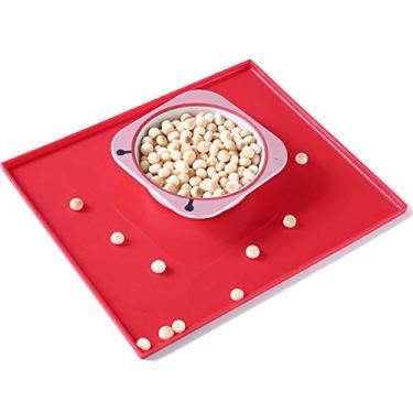 Imagem de Esteira de Alimentação do Alimento do Gato do Cão, Esteira Antiderrapante do Alimento para Animais de Estimação do Silicone Anti-bagunçado Placemat da Bacia do Cão