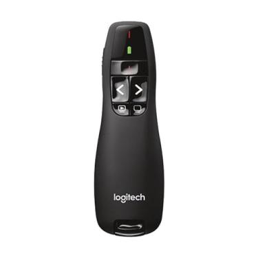 Imagem de Apresentador sem fio Logitech R400 com Laser Pointer Vermelho, Conexão USB e Pilha Inclusa