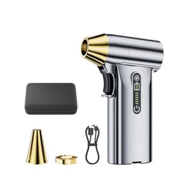 Imagem de WeiLaiKeQi Ventilador elétrico portátil Air Duster Brushless Mini ventilador Jet Fan para escritório doméstico, Prata