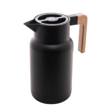 Imagem de Garrafa Térmica Com Cabo de Madeira Bambu 1L Lyor - Chá Café Leite - A