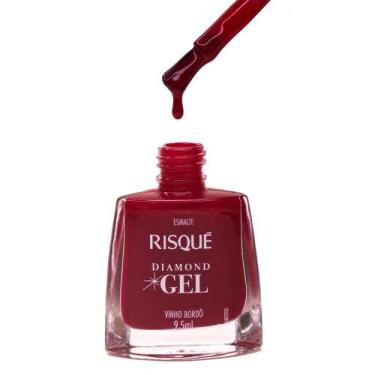 Imagem de Esmalte Risqué Diamond Gel Vinho Bordô Cremoso 9,5ml - Risque