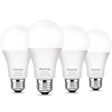 Imagem de Lâmpada LED 12V A19 13W (equivalente a 100 watts) 1200lm, não dim 12-24V AC/DC, E26 branco macio 2700K, lâmpadas de baixa tensão para sistema de iluminação solar fora da grade, marinho, RV, paisagem de jardim e quintal, pacote com 4