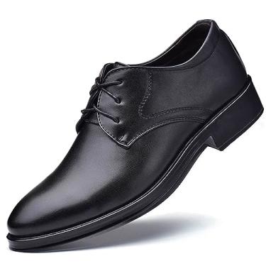 Imagem de Sapato social masculino clássico fosco superior Oxford Business Formal com cadarço de couro, Preto, 46