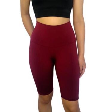 Imagem de Bermuda Feminina Justa Cós Cintura Alta Lisa Suplex Pp Ao Plus Size - 