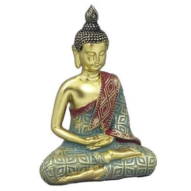 Imagem de Buda Decorativo Em Resina Sabedoria hindu meditação fortuna Reflexão z