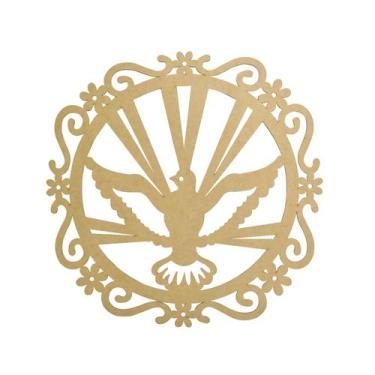 Imagem de Mandala Espirito Santo Decoração 40cm Mdf Madeira - Atacadão do Artesa