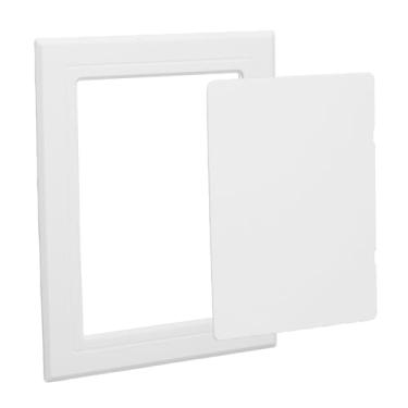 Imagem de UFURMATE Painéis de acesso autoadesivos, porta de inspeção de tampa de furo de parede montada em superfície de 12,7 x 18 cm para encanamento, cabos elétricos e fiação (branco)