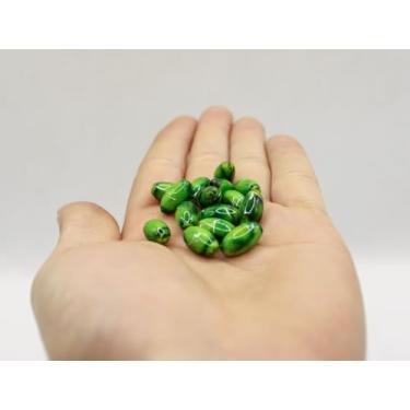 Imagem de Arroz de Resina G - 100 Contas, Colares, Pulseiras, Artesanatos (Verde)