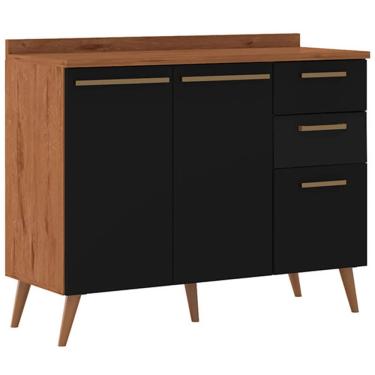 Imagem de alcão Favorita 1 Porta para Cozinha Zanzini Preto