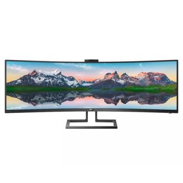Imagem de Philips Brilliance 499P9H Monitor curvo superamplo de 49", Dual QHD 5120x1440 32: 9, USB-C Docking, KVM Switch, HDMI/DisplayPort, Windows Hello Pop-Up Webcam, SmartErgoBase, LightSensor