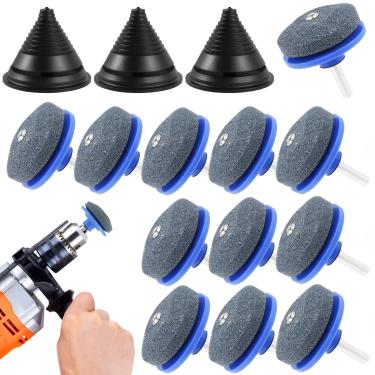 Imagem de TKSDWBLTY 12 peças de afiador de lâmina de cortador de grama reutilizável resistente ao desgaste pedra de roda com lâmina balanceadora acessórios de moagem para a maioria das furadeiras manuais