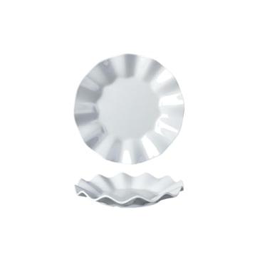 Imagem de Prato de osso de disco branco de porcelana sintética, prato de arroz refogado de fast food - 9609; prato de renda de 23 cm - branco