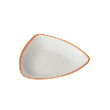 Imagem de Prato de prato criativo comercial, prato de prato frio de imitação de porcelana - H1047-borda laranja branca