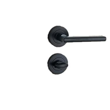 Imagem de Puxador de porta para uso interno, maçanetas invisíveis, maçanetas de porta de um lado, maçaneta sólida para quarto, banheiro, estudo, entrada, maçaneta/preto a (preto B)