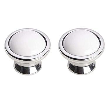 Imagem de Puxador de armário de cozinha, 2 peças, puxador de gaveta de armário para decoração de móveis, laço de cerâmica cromado puxador de gaveta (cromado)