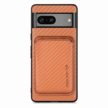 Imagem de Capa de Estojo Capa traseira destacável 2 em 1 para capa do Google Pixel 7 com suporte para cartão capas de celular finas de couro magnético para capa do Google Pixel 7 Capa de Estojo(Brown)