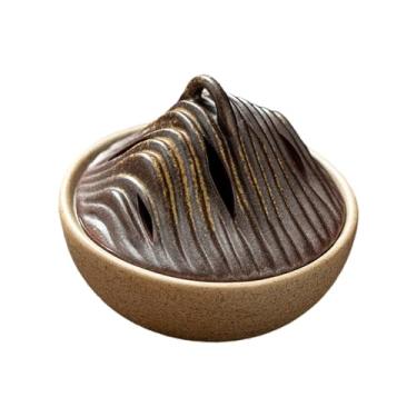 Imagem de IEUDNS Queimador de incenso em espiral, suporte para incenso, decoração para casa, elegante suporte de cerâmica feito à mão para mesa, ioga, escritório, Estilo Retrô