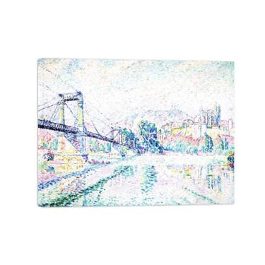 Imagem de Paul Signac Famosas Pinturas-Impressas em Tela-Ponte-Moderno Pôster Decoração Sala de Estar e Quarto 20x25cm8x10in Tela Embrulhada