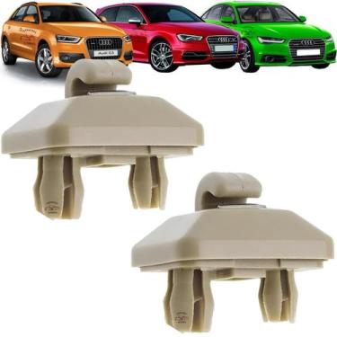 Imagem de Par Suporte Trava Presilha Quebra Sol Audi A1 A3 A4 Q3 Bege - MAX
