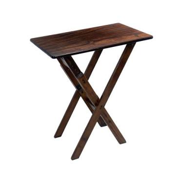 Imagem de Mesa Multiuso Dobrável 68x43cm para Jantares Bares Imbuia - I9 MOVEIS