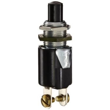 Imagem de Eaton 8411K12 Interruptor de botão de pressão de uso geral, classificação AC, operação momentânea, terminais de parafuso, contatos SPST-1NO