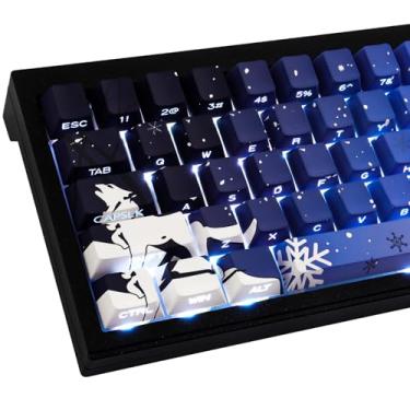 Imagem de Sunzit Teclas – Teclas de impressão lateral 75 por cento, brilho através de teclas personalizadas, conjunto de teclas japonesas PBT Dye Sub, Double Shot, 131 teclas Cherry Profile teclado teclado para