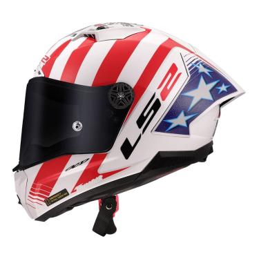 Imagem de Capacete Ls2 FF805 Thunder C GP Baz Réplica Branco Azul e Vermelho