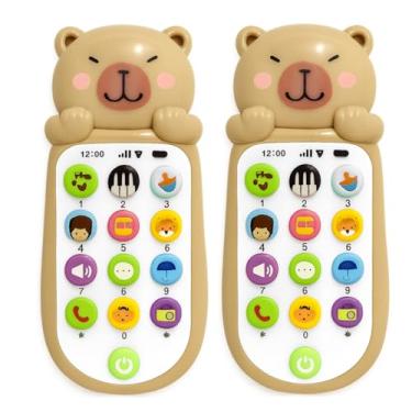 Imagem de 2 Telefones Brinquedo Capivara Musical Som de Animais Objeto