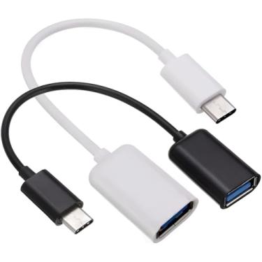Imagem de Adaptador Tipo-c Otg Usb 3.0 Branco ou Preto Conecte Com Mouse, Teclado, Hd, Pendrive Em Celular, Tablet E Notebook | Rápido, Compacto, Plug E Play Compatível Com Android, iPhone E Windows