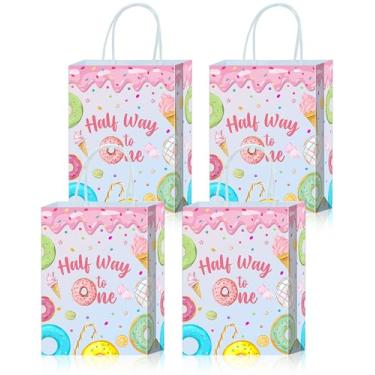 Imagem de Roselush 16 sacos de presente meio caminho para um - sacos de presente para aniversário de 1/2 menino, celebração meio caminho para um bebê, 21 x 5,9 x 8,9 cm, 6 Meses Decoración de Niña - Half Way to