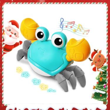 Imagem de Pbooo Brinquedo de caranguejo engatinhando, brinquedo interativo de caranguejo em movimento (detecção infravermelha) 3-6 6-12 meses, crianças aprendendo a barriga caranguejo, música infantil presentes