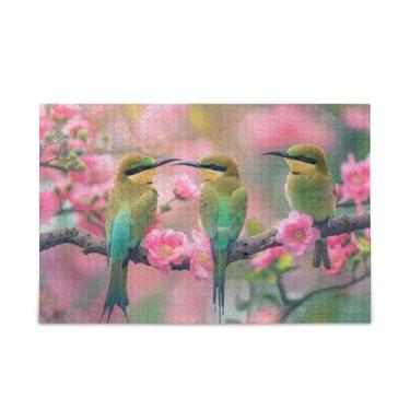 Imagem de WELLDAY Quebra-cabeça três beija-flores fofos, 1000 peças, arte de jogo grande para adultos e adolescentes