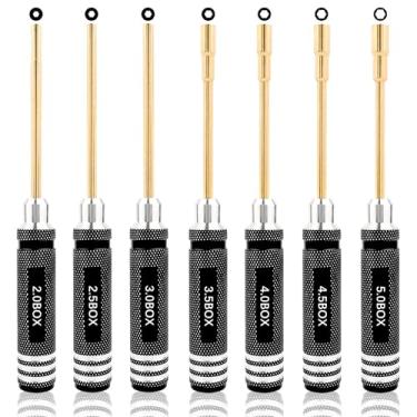 Imagem de GDOOL Conjunto de 7 peças de chaves de fenda sextavadas 2.0/2.5/3.0/3.5/4.0/4.5/5.0 mm Kit de chaves de soquete RC Chave de porca para Traxxas Redcat Axial SCX24 Quadricóptero Helicóptero FPV Drone