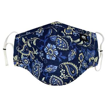 Imagem de GUOER Máscara facial de algodão pode ser lavada, reutilizável, para viagem, tamanho único - não máscara PFFR em várias cores, Azul 1, tamanho �nico