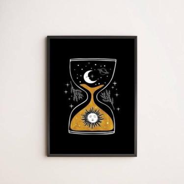 Imagem de Quadro Decorativo Ampulheta Universo 45X34Cm Com Vidro Preta