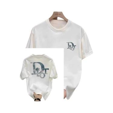 Imagem de Camiseta Unissex De Algodão Com Gola Redonda E Manga Curta, Casual De 