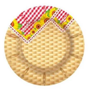 Imagem de Prato De Papelão Redondo Arraiá Girassol 32cm