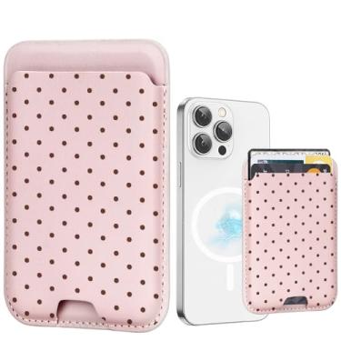 Imagem de BayPastel X Para carteira Magsafe, porta-cartões magnético para iPhone 17/Air/16/16e/15/14/13/12 Pro/Max/Plus/Mini, bolso magnético forte para telefone, design fofo, cartão de crédito, serve para 3