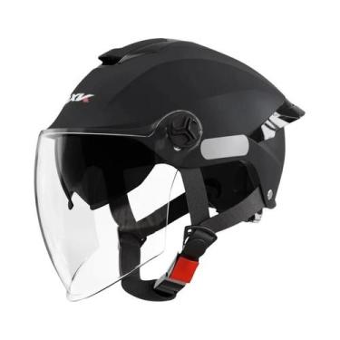 Imagem de Capacete De Motocicleta Aberto Preto De Verão Com Proteção Contra Impa