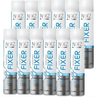 Imagem de Kit 12 Spray Fixador De Cabelo Profissional Neez Laque Capilar Fixa So