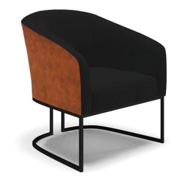 Imagem de Cadeira Sala De Jantar Base Industrial Preto Stella Noz/linho D03 - D'