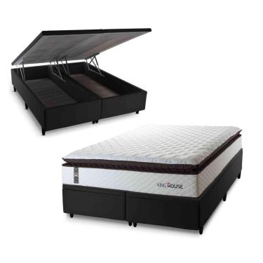 Imagem de Cama Box Baú San Diego Espuma D33 158x198 Branco King House