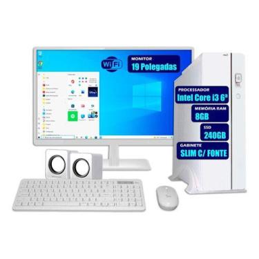 Imagem de Computador Pc Slim I3 6ª 8gb Ram Ssd 240gb Tela 19 Wifi Kit - PRIME SH