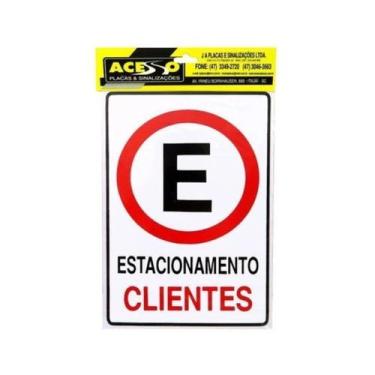 Imagem de Placa Sinalização "Estacionamento de Clientes" Letras Grande - Nipo Ce